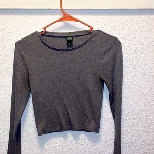 Long sleeve gray crop top